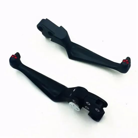 Palanca de Embrague Freno Ajustable con Calavera Negra para Motocicleta Harley