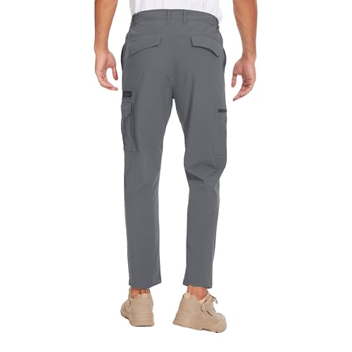 NATUVENIX Wanderhose Herren Outdoor Hosen für Herren Trekkinghose Leichte Cargohose Sommer Taktische Hose Arbeitshosen Männer Stretch