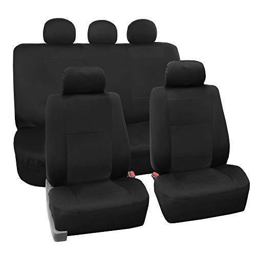 FH Group Car Seat Covers Premium Waterproof Seat Covers Full Set – Universal Fit for Cars Trucks & SUVs (Black) FB085115