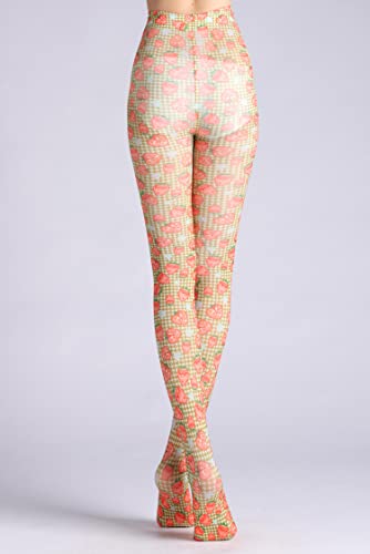Image of Sahabowi Women Tights, Sheer High Waist Pantyhose, Vintage Control Top Stockings, Siwa opaque print1