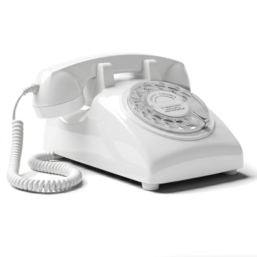 Teléfono vintage de los años 60 Opis Technology para decoración clásica blanca