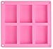 Lawei 4 Pack Silicone Soap Molds - 6 Cavity Rectangle DIY Soap Molds for Cake, Cupcake, Muffin, Coffee Cake, Pudding and Soap