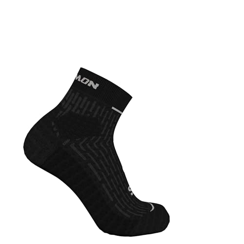 Salomon Ultra Glide - Calcetines tobilleros, Negro/Phantom/Ghost Grey 16-4703 TCX, L