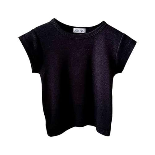 Girls Basic T Shirt Short Sleeve Solid Lightweight Cotton Tees Soft Crewneck Sport Tops for School Outdoor Sport