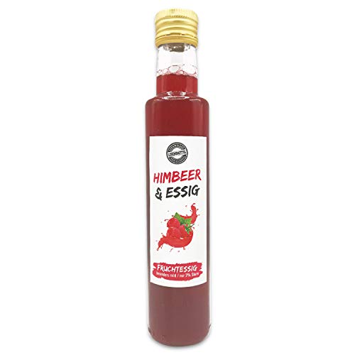 Odenwälder Lebensmittel Fruchtessig Himbeere, milder Fruchtessig aus Himbeere mit nur 3% Säure, Ideal für Salate & Fischgerichte – Made in Germany – 300ml
