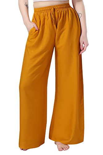 Image of TRASA Women's and Girls Cotton Reyon Regular Fit Palazzo Pants - Available Size - L, XL, 2XL, 3XL