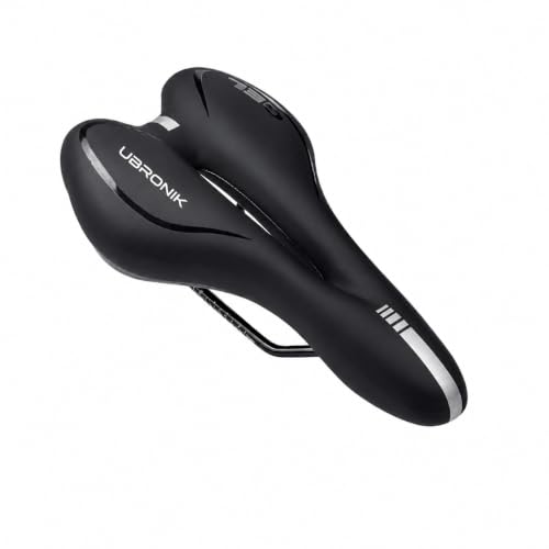 Image of Premium Gel Bicycle Seat Cushion | Ergonomic Bike Saddle with Hollow Vent Design & Reflective Strip | Shock Absorbing Soft Cycling Seat for MTB, Mountain, Road & Hybrid Bikes