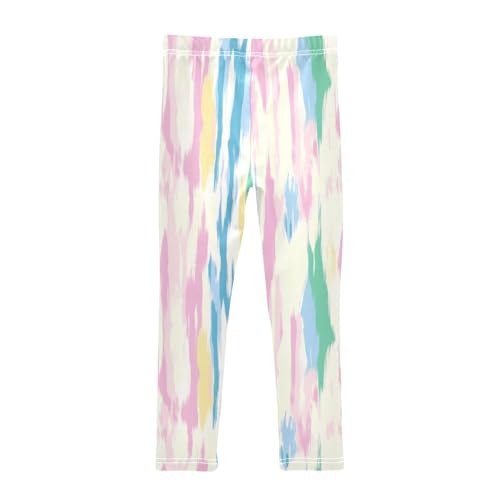 Abstract Striped Girls Leggings,Workout Leggings for Girls Toddler Athletic Leggings Size for 3-10T2