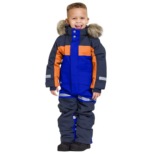 YRAETENM Kids One Piece Snowsuits Girls Boys Coveralls Ski Suits Waterproof Windproof Snowboard Jumpsuits Winter Warm Jackets