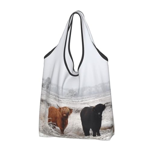 Sac d'épicerie réutilisables VOSERY pliable noir anti-déchirure pour courses 2 PCS