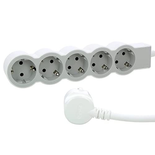 LEGRAND, 694571 płaska listwa zasilająca, 5-krotne gniazdko, długość kabla 5 m, ultra biała/szara, 694571
