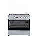 Svan Cocina Mixta gas Butano 5 Zonas de Cocción, Horno 97 L, Inox SKMW5901X. Control Manual, Quemador WOK triple llama, 9 Programas de Cocción, Tapa Abatible