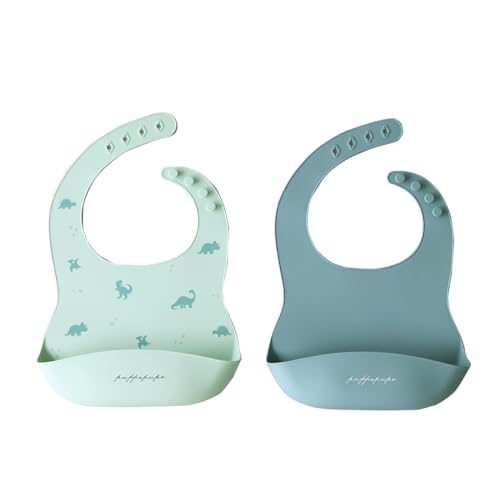 プッパプーポ シリコンビブ 2枚セット お食事エプロン 食洗機可 02ダイナソーの商品画像（Amazon）