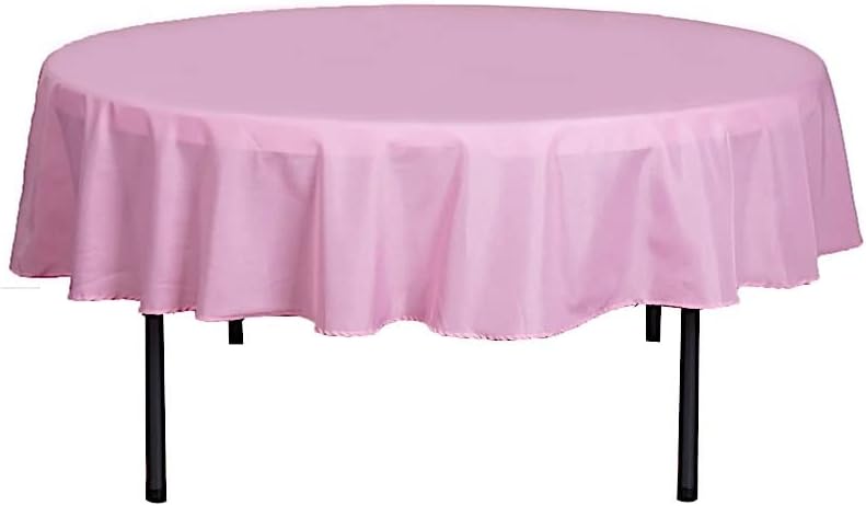 Miniatura 1 de Balsa Circle 10 manteles redondos de poliéster de 90 pulgadas, color rosa, para bodas, fiestas, banquetes, recepciones, eventos, cocina, comedor