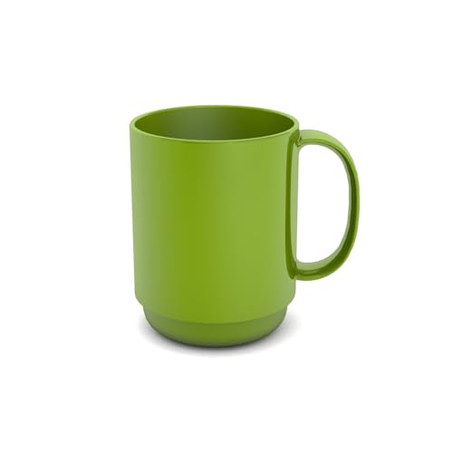 Ornamin Mug with Handle 300 ml Green (Model 510) | Stable Coffee Mug Made of Plastic, Coffee Cup, Reusable Cup, Tea Cup