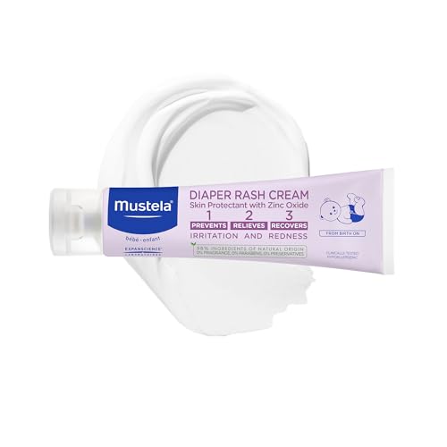 Image of Mustela Baby Diaper Rash Cream 123 - Skin Protectant with Zinc Oxide - Fragrance Free & Paraben Free - with 98% Natural Ingredients - Various Packaging