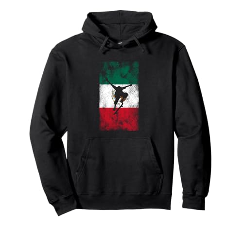 Mexican Flag Skateboarder Pullover Hoodie