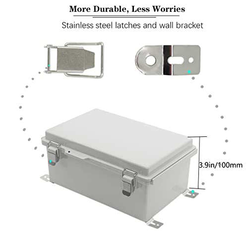 Waterproof Electrical Junction Box for Projects with Mounting Plate - 10.2 x 6.3 x 3.9 Inch