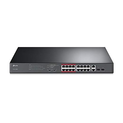 TP-Link TL-SL1218MP 16 Port 10/100Mbps Fast Ethernet PoE Switch 16 PoE+ Ports @250W, w/ 2 Uplink Gigabit Ports + 2 Combo SFP Slots, Priority, Extend & Isolation Mode,Black