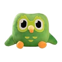 KSVFTB Green Duolingo Owl Teddy Plush, Cute Plushie Body Pillow Owl Teddy, Soft Body Pillow Stuffed Animal for Room Decor, Birthday Gift Choice for Boys Girls, 20 * 27cm