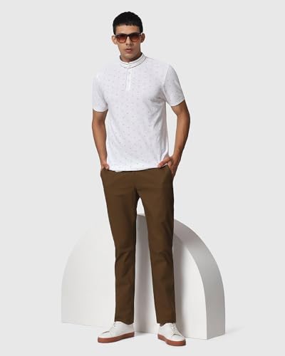 Image of Blackberrys Men's Cotton Blend Solid Slim Fit Casual Trousers