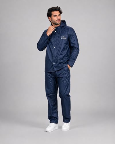 Image of Vogaan Rain Coat for Men Waterproof Rain coat Set for Women with Reflective Trim-Windproof Jacket & Pants Suit with Hood, Pockets & Breathable, Durable Fabric for Outdoor, Travel, Bike & Trekking Use
