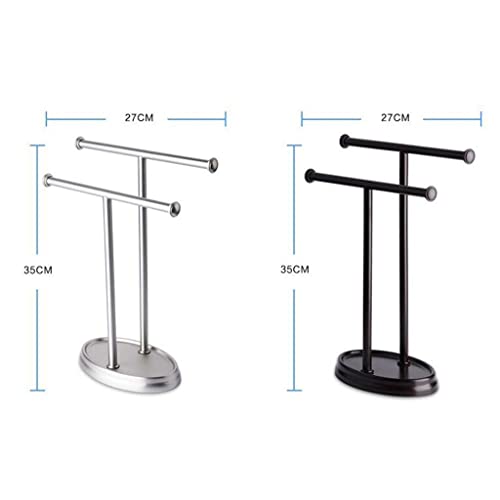 Towel Rails de acero inoxidable rack doble barra vertical de baño 2