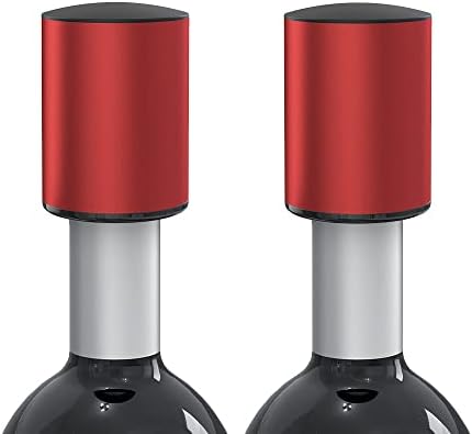 BETTFOR Wine Stoppers Vacuum Wine Bottle stoppers Leak proof, Keep Fresh, Easy to use, Best Gifts for Wine Lovers, (Pack of 2, Red)