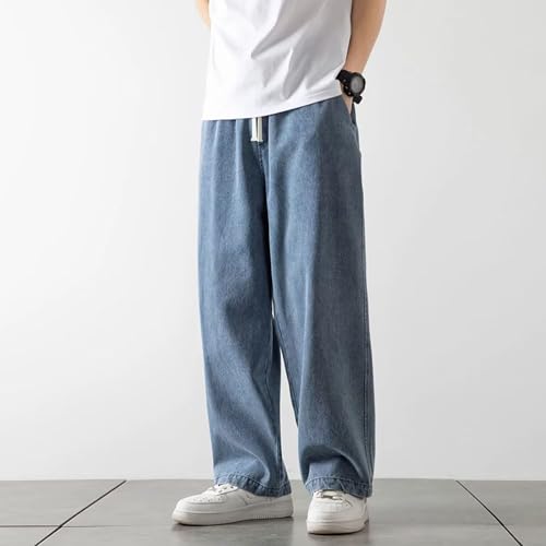 Men's Wide Leg Jeans Hip Hop Denim Joggers Streetwear Pants Casual Loose Fit Stylish Printed Cargo Denim Pants2