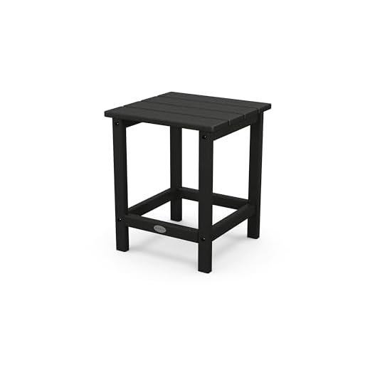 POLYWOOD Long Island Side Table in Black