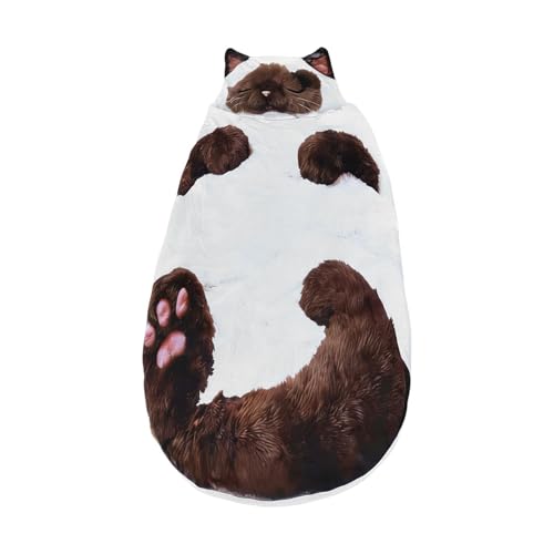Sac de couchage doux pour adultes avec finitions soignées style chat mignon