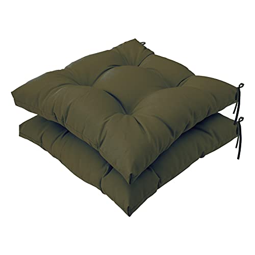 Image of QILLOWAY Indoor /Outdoor Square Seat Patio Cushion -Set of 2,19-Inches(Sage /Army Green)