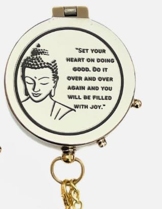 Brújula de latón grabada con cita de Buda miniatura 4