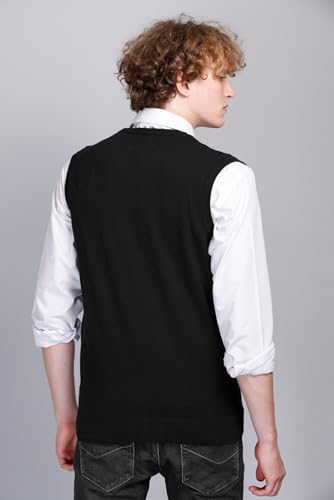 Image of V Neck Cotton Half Sweater for Man Winter Wear - Pullover Sweater for Men