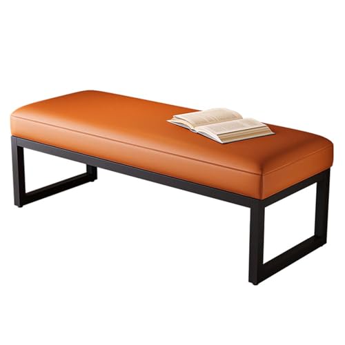Banco de Zapatos tapizado, Banco de Entrada con Asiento Acolchado de Cuero sintético, Banco de Dormitorio al Final de la Cama, Banco de Zapatos rústico Vintage para Cocina, Sala de Estar (na