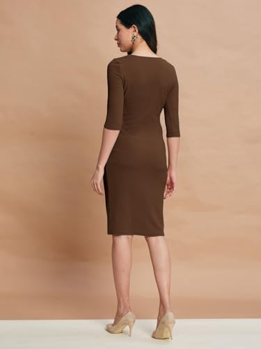 Image of Selvia Western Lycra Plain One Piece Bodycon