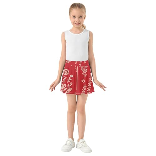 Girls Athletic Skorts with Built-in Shorts Flowy Girl Skort Youth Cheer Skirt with Pockets3