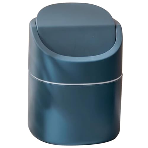 Mini caneca de basura rectangular para escritorio azul