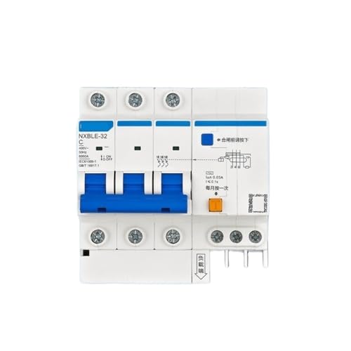 Disjoncteur de fuite NXBLE-32 triphasé protection surcharges tableau électrique maison 16A