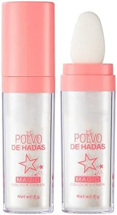 Polvo De Hadas Highlighter Makeup, Body Brightens the Natural Three-dimensional Face Blusher Patting Powder Highlighter. (01# White moonbeam)