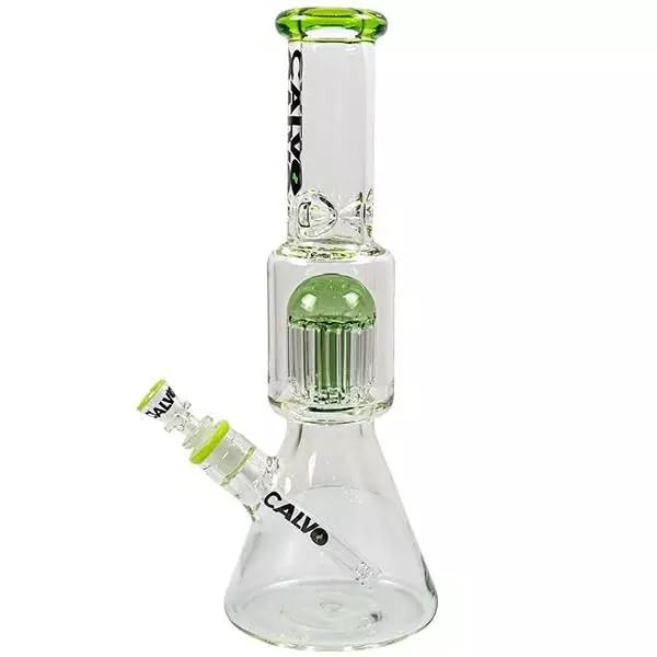 Pipa de Agua | Calvo Glass - Beaker Tree Perc - 35 cm (Verde)