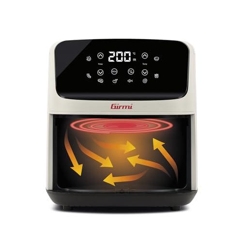 Miniatura 4 de Girmi FG27 "Ecofrit Lite" Freidora de aire, 4,2 litros, 1400 W, Pantalla Figital, 8 programas, Temporizador, 80-200 °C, BPA/PFOA Safe, Color Tiza Recetario incluido