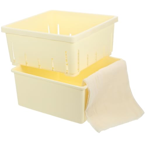 Garneck Ergonomic Tofu Press Mould Kit 3pcs Bean Curd Maker Effortless Tofu Straining for Homemade Milk Yogurt