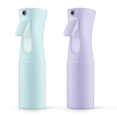 LOPHE Vaporizador Agua Peluqueria 2pcs, 200ml Pulverizador Reutilizable para Limpieza, Peinado, Planta - Azul Claro + Morado