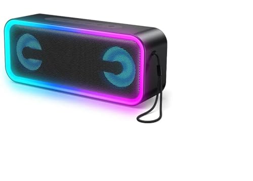 ISMMIK Portable Bluetooth Speaker Outdoor Speakers for Garden Party BBQ Travel Loud Wireless Speaker with 20W Powerful Sound, RGB Lights, TWS Pairing, Bluetooth 5.3 IPX5 Waterproof Shower Speaker