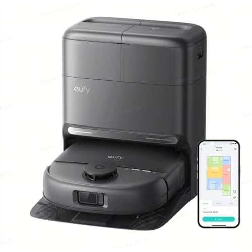 eufy C28 Omni Robot Aspirador y fregasuelos, mopa con Rodillo autolimpiante HydroJet, succión de 15 000 Pa, 5 en 1 para el hogar, diseño antienredos