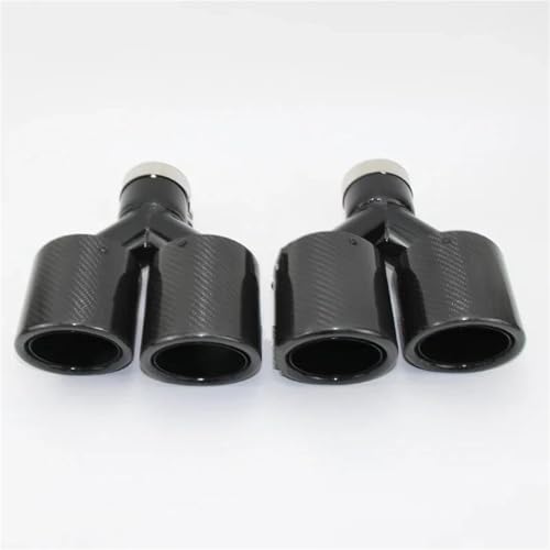 Tubo de escape con cuatro salidas de fibra de carbono y abrazadera en Y de 63mm a 76mm