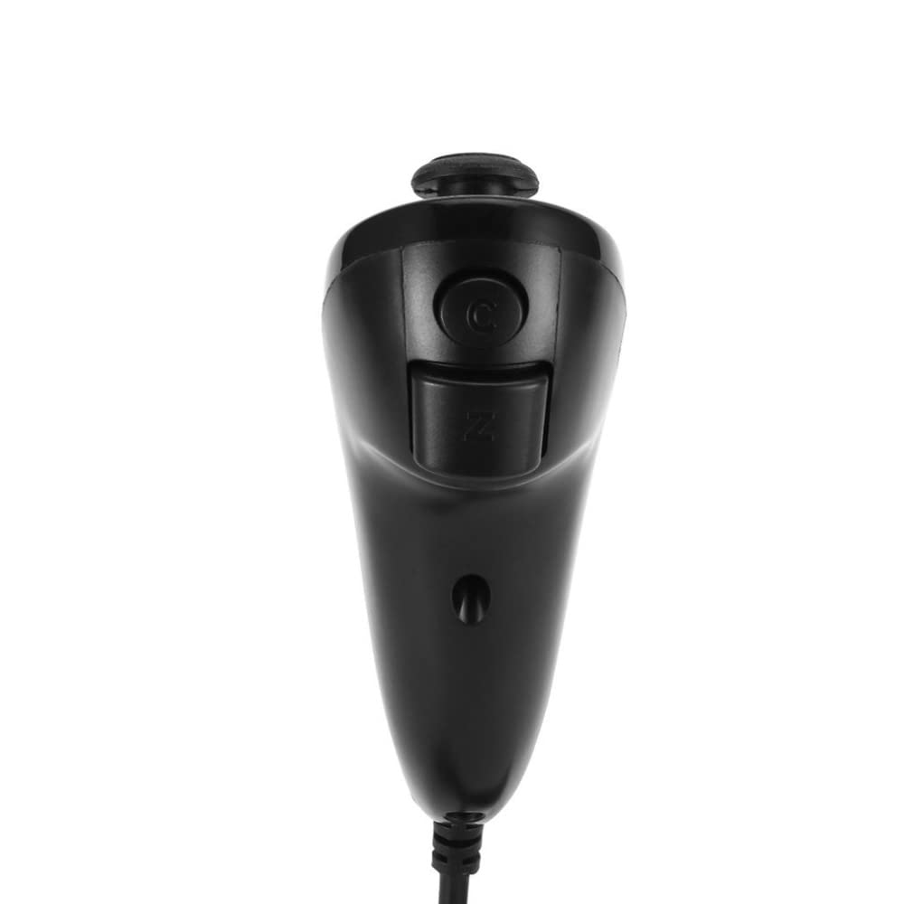 CABLEPELADO Nunchaku | Controlador Nunchuck | Mando Nunchuck | Compatible con Nintendo Wii - Wii U - Wii Mini | Negro
