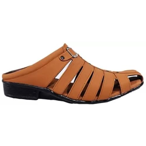 Image of Men's Fashion Sandals - Comfortable Fisherman, Premium PU Padding, Synthetic Leather, Closed-Toe Summer Outdoor Sandals, Stylish and Durable Footwear