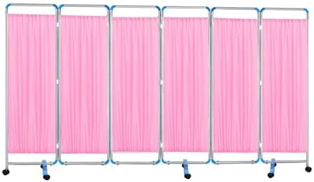 Foldable 6-Panel Medical Privacy Screen, 6-Foot High Room Divider with Removable Nylon Fabric, Ideal for Clinics, Exam Rooms & Patient Privacy (Color 1)